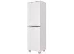 Midischrank Welltime "Matera", Weiß, B:40Cm H:130Cm T:35Cm, Holzwerkstoff, Mdf, SchräNke, Midischrank, Breite 40 Cm, Mit Hochwertigen Matten Mdf-Fronten