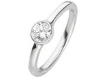 Fingerring Jobo Gr. 52, Silber (Silber 925), Fingerringe, Damen, 52, Silber 925 (Sterlingsilber), Fingerring, 925 Silber Mit 1 Zirkonia