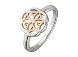 Fingerring Jobo Gr. 54, Silber (Silber 925), Fingerringe, Damen, 54, Silber 925 (Sterlingsilber), Fingerring, 925 Silber Bicolor Vergoldet