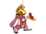 Brubaker Anello Di Richiesta Del Principe Ranocchio - Guaina Natalizia In Vetro Dipinta A Mano - Decorazione Dell'albero Di Natale Figurine Divertente Decorazione Pendente - 11 Cm
