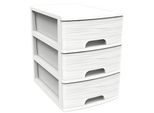 Eda 010321 Bl.Cer Eda Stone Cassettiera, Din A4, 3 Cassetti, Pp, Bianco
