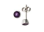 Paar Ohrstecker Jobo "Ohrringe Mit Amethyst", Silber (Silber 925), Ohrringe, Damen, 5Mm, Silber 925 (Sterlingsilber), 925 Silber Rhodiniert