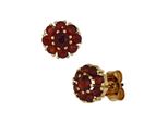 Paar Ohrstecker Jobo, Gelb (Gelbgold 375), Ohrringe, Damen, 7,9Mm, Gelbgold 375, 375 Gold Mit Granat