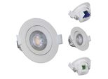 3X Faretto Da Incasso Led Orientabile Incl. Lampadina Led 5W Bianco Caldo 380Lm 230V Trasformatore Incorporato Faretto Plafoniera Tondo Bianco