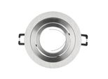 Faretto Da Incasso GU10 Cornice Da Incasso Orientabile A 35° Ø85Mm Foro In Alluminio Incl. Attacco GU10 Per Lampadine Led, Argento Spazzolato, Rotondo