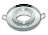 Faretto Da Incasso GU10 Cornice Da Incasso In Vetro Luce Da Incasso Ø75Mm Foro Incl. Attacco GU10 Per Lampadine Led Argento Rotondo