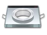 Faretto Da Incasso GU10 Cornice Da Incasso In Vetro Luce Da Incasso Ø75Mm Foro Incl. Presa GU10 Per Lampadine Led Argento Angolare