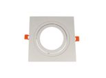 Faretto Da Incasso AR111 Cornice Da Incasso Orientabile Faretto Da Incasso 180X25Mm Foro Alluminio Per Lampadine Led Angolare Bianco Opaco
