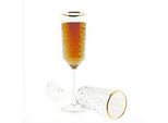 Pasabahce 440356 Bicchiere Da Champagne Timeless Golden Touch, Calice Da Champagne 175 Ml, Oro Trasparente, 4 Pezzi