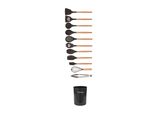 Set Di Utensili Da Cucina Da 12 Pezzi Pentole In Silicone Con Manico In Legno Nero