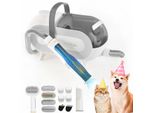Katio Kadio Tosatrice Per Cani Con Aspirapolvere Per Peli Di Animali Domestici, Set Professionale Per La Toelettatura Di Animali Domestici Con 8 Strumenti Per La Toelettatura Di Animali Domestici Grigio