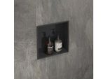Nicchia A Muro Marwell Luca Nero 32 X 32 Cm - Mensola A Muro In Acciaio Inox Nero - Nicchia A Muro Doccia - Mensola Doccia Nera
