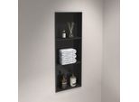 Nicchia A Muro Marwell Como Nero 92 X 32 Cm - Mensola A Muro In Acciaio Inox Nero - Nicchia A Muro Doccia - Mensola Doccia Nera