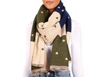 Brubaker Cashmirillo Sciarpa Da Donna Con Motivo A Cuore - 70 X 200 Cm - Calda, Accogliente E Oversize - Sciarpa Invernale In Lana, Blu Oliva E Beige