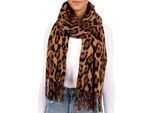 Brubaker Cashmirillo Sciarpa Da Donna Con Motivo Leopardato - 70 X 200 Cm - Calda E Oversize - Sciarpa Di Lana Leo Per L'inverno - Sciarpa Invernale, Marrone Nero