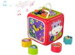 Coil Cubo Delle Abilità Motorie Cubo Di Attività 6In1 Giocattolo Educativo Cubo Sensoriale Selezionatore Di Forme, Rosso