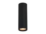 Spot A Soffitto Moderno Tubo Nero A Righe Rotondo 17 Cm Per Soggiorno Cucina 1Xgu10 10W Rilok Italux