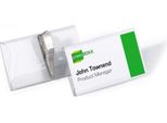 Durable Portanome 40X75 Mm Con Clip A Coccodrillo, 25 Pezzi, Trasparente, 811019