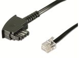 Goobay 68535 Cavo Di Collegamento TAE-F (Pin Out Universale), 3 M, Nero - Spina TAE-F > Spina RJ11/RJ14 (6P4C)