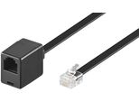 Goobay 68261 Cavo Di Prolunga Modulare, 10 M, Nero - Spina RJ12 (6P6C) > Presa RJ12 (6P6C)