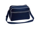 Bagbase BG14 | Borsa A Tracolla Retrò | 40 X 28 X 18 Cm - Colore: French Navy/White - Dimensioni: 40 X 28 X 18 Cm
