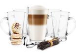 Sendez 6 Bicchieri Da Latte Macchiato 300Ml Con Manico E 6 Cucchiai In Acciaio Inox Bicchieri Da Caffè Bicchieri Da Tè