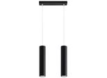 Lampada A Sospensione Lagos 2 Nero 2Xgu10 10W Acciaio 90X6X30Cm Sollux Lighting