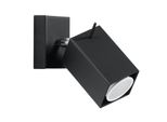Lampada Da Parete Merida Nero 1Xgu10 10W Acciaio 8X16X8Cm Sollux Lighting