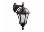 Capri, Applique Rustica A Sospensione Marrone Con Paralume In Vetro Trasparente IP44