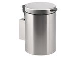 Bremermann Contenitore Per Cosmetici Rotondo A Parete Da 3 Litri Con Supporto A Parete Da Incollare O Forare, Acciaio Inox