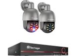 Techage 8CH Nvr Sistema Di Sorveglianza, 8MP Telecamere Ad Alta Risoluzione, Ai Rilevamento Umano, 8CH Nvr 2PCS Cam 5MP, 1T
