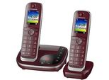 Panasonic KX-TGJ322GR Schnurloses Telefon-Set mit Anrufbeantworter weinrot