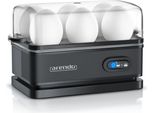 Cuociuova Arendo Per 6 Uova, Acciaio Inox, Funzione Keep Warm, Durezza Regolabile, Segnale Acustico, Incluso Misurino Con Raccogliuova, 400 Watt, Nero