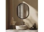 Emke Specchio Da Parete 60 X 100 Cm Specchio Ovale Cornice Nera Specchio Montaggio A Parete Specchio Decorativo