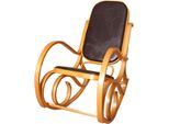 Poltrona A Dondolo M41, Poltrona Girevole Poltrona Tv, Legno Massiccio ~ Aspetto Rovere, Pelle Patchwork Marrone