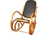 Sedia A Dondolo M41, Poltrona Girevole Poltrona Tv, Legno Massiccio ~ Aspetto Rovere, Pelle Patchwork Nera