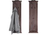 Set Di 2 Appendiabiti T33, Pannello Appendiabiti Da Parete, Ganci Da Parete In Legno 109X28X4Cm ~ Marrone Shabby