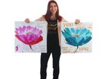 Pittura Ad Olio Orchidea, 100% Dipinto A Mano Pittura Murale Xl, 100X50Cm