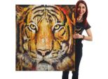 Pittura A Olio Tigre, 100% Dipinto A Mano Pittura Murale Xl, 100X90Cm