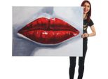 Pittura Ad Olio Labbra, 100% Pittura Murale Dipinta A Mano Xl, 120X85Cm