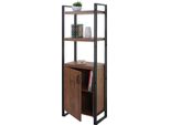 Scaffale HWC-A27, Scaffale Scaffale Da Appoggio Scaffale Da Soggiorno, Vano Portaoggetti Con Anta 165X55Cm Struttura 3D Effetto Rovere Selvatico