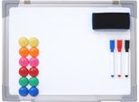 Lavagna Bianca HWC-C84, Lavagna Magnetica Memo Board Bacheca, Accessori Inclusi ~ 40X30Cm