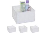 Set Di 4 Cesti Portaoggetti HWC-C37, Cesto Decorativo Cesto Portaoggetti Cesto Decorazione 12X19X19Cm ~ Bianco