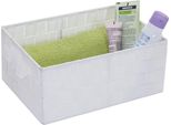 Cesto Portaoggetti HWC-C37, Cesto Decorativo Cesto Portaoggetti Scaffale Decorazione 12X28X20Cm ~ Bianco