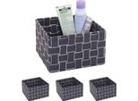Set Di 4 Cesti Portaoggetti HWC-C37, Cesto Decorativo Cesto Portaoggetti Cesto Decorazione 12X19X19Cm ~ Grigio Scuro