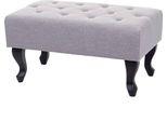 Ottomana Chesterfield, Sgabello Poggiapiedi, Tessuto Idrorepellente/Tessuto 39X77X47Cm ~ Grigio