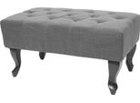 Ottomana Chesterfield, Sgabello Poggiapiedi, Tessuto Idrorepellente/Tessuto 39X77X47Cm ~ Grigio Scuro