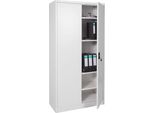 Armadio HWC-H17, Armadio In Acciaio Armadio Per Ufficio Armadio, 2 Porte Con Serratura In Metallo ~ 185X90X40Cm Grigio