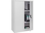 Armadio Per Archiviazione HWC-H17, Armadio In Acciaio Armadio Per Ufficio Armadio, 2 Porte Con Serratura In Metallo ~ 140X90X40Cm Grigio