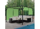 Pergola Baia, Copertura Per Patio A Padiglione Da Giardino, Robusta Struttura In Acciaio Da 6 Cm + Tetto Scorrevole Verde ~ 3X4M
